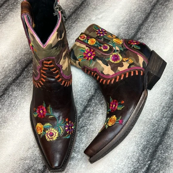 { Double D Ranch Old Gringo } Cosmic Camo Chocolate/Camouflage Western Boots - Picture 2 of 16